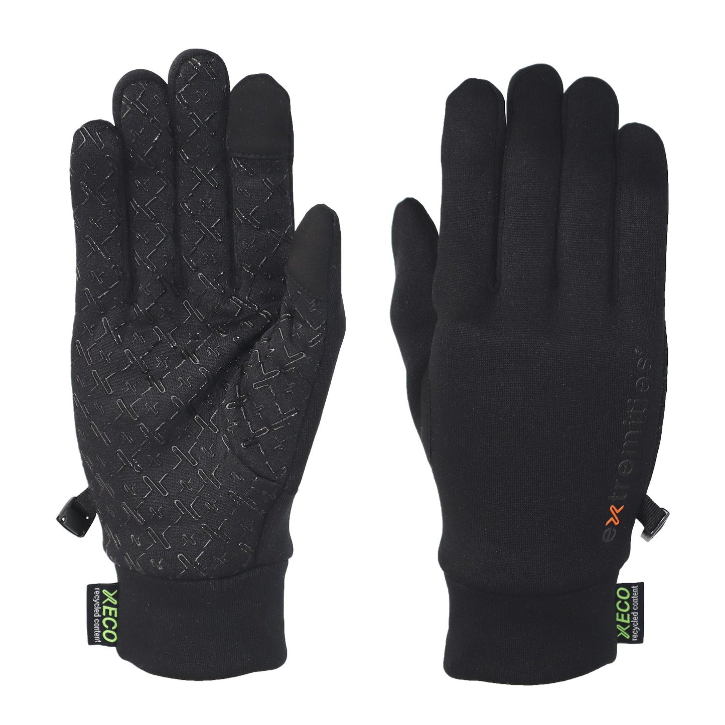 Warm fleece glove with grippy palm and touch screen compatible