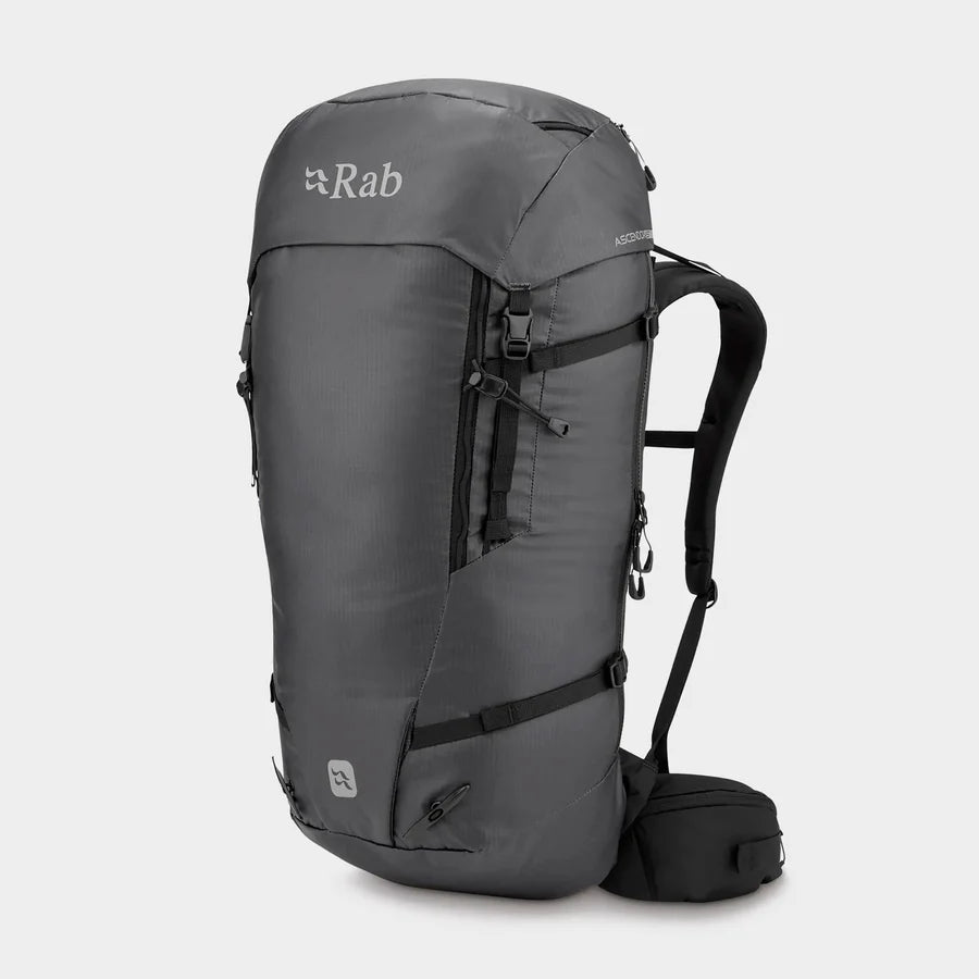 rab ascendor black 45 litre climbing pack