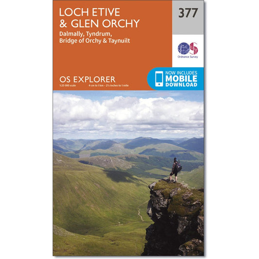 Ordnance Survey 377 Loch Etive & Glen Orchy, Dalmally, Tyndrum, Bridge of Orchy & Taynuilt Explorer 1:25k