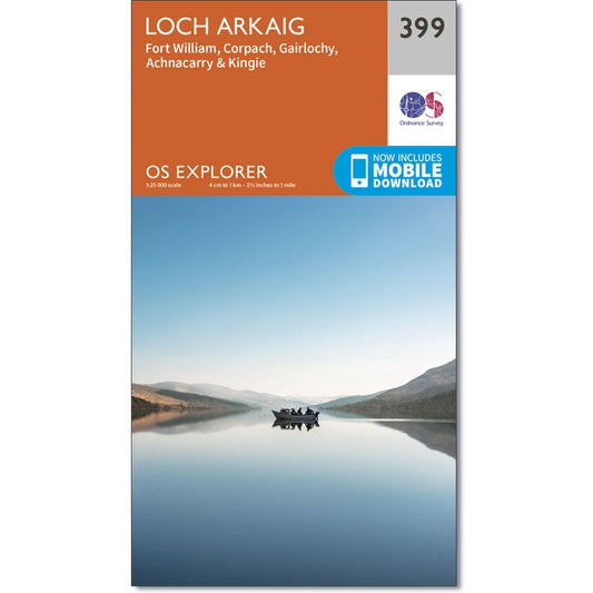 Ordnance Survey 399 Loch Arkaig, Fort William & Corpach Gairlochy, Achnacarry & Kingie Explorer 1:25k