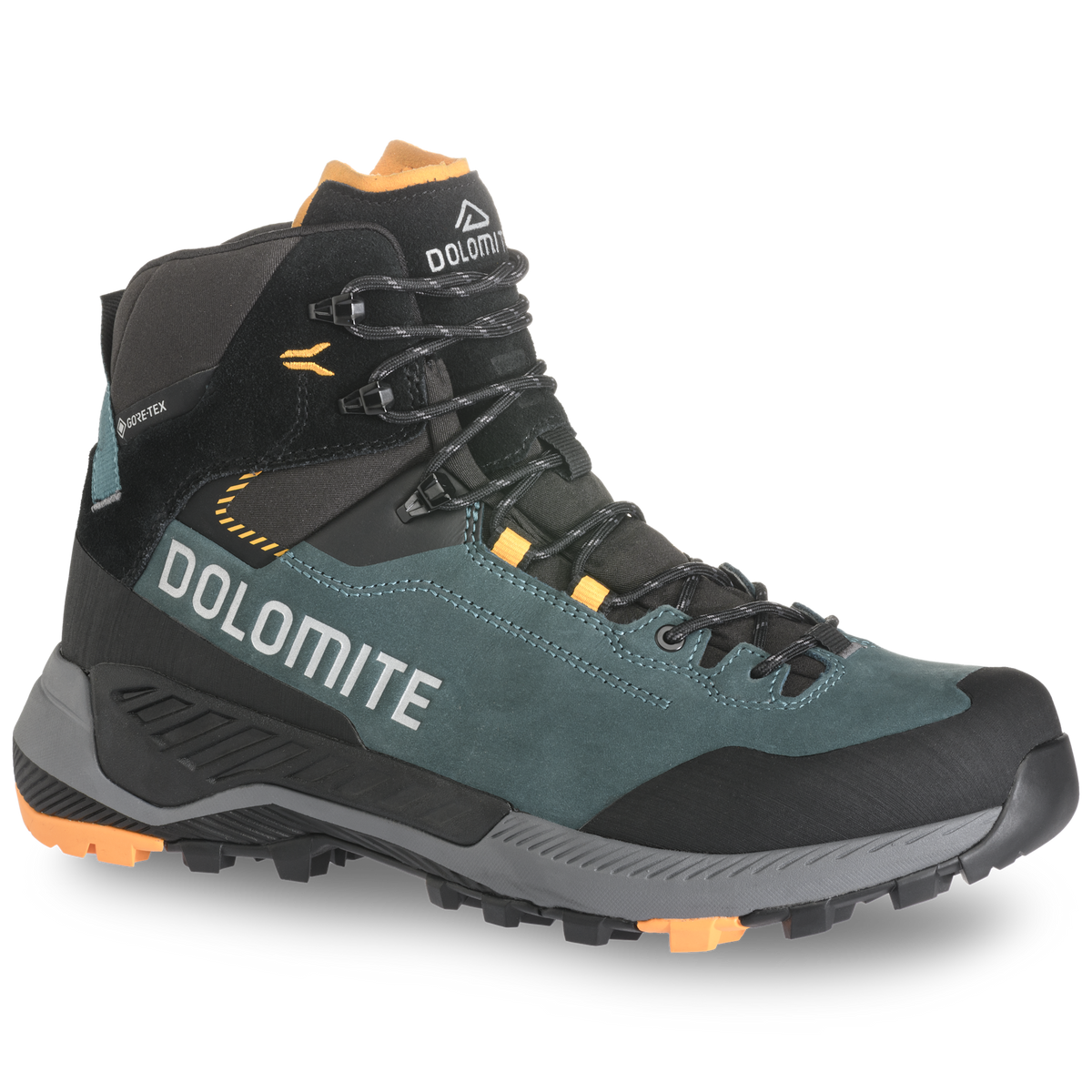 Dolomite Men's Vernale Leather High Gore-Tex Shoe Boot Deep Green Electric Orange