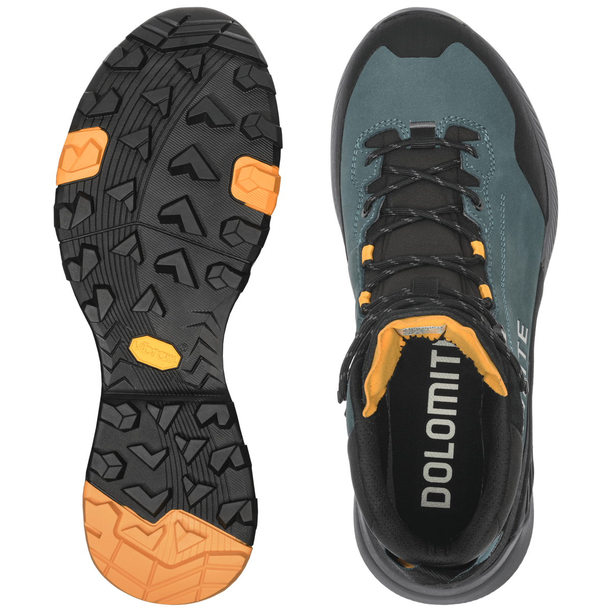 Dolomite Men's Vernale Leather High Gore-Tex Shoe Boot Deep Green Electric Orange