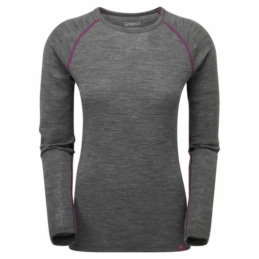 Keela Women's Merino Round Neck Top Grey