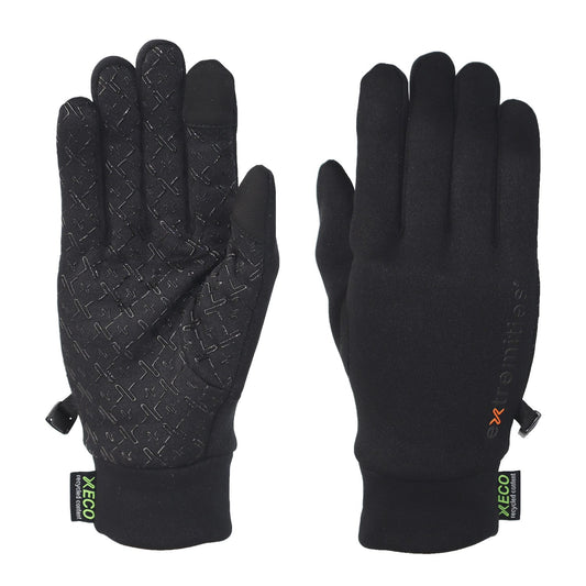 Warm fleece glove with grippy palm and touch screen compatible