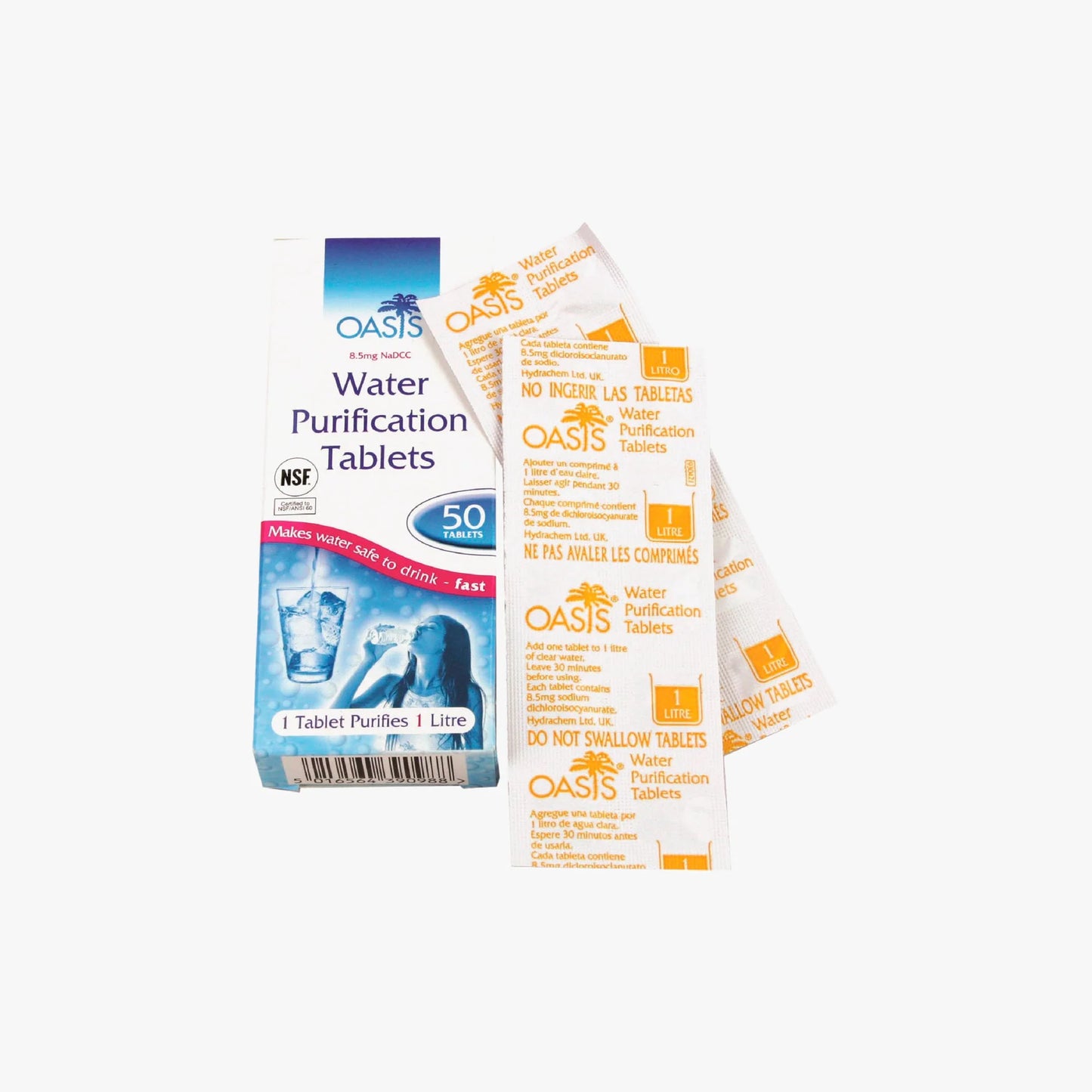 Oasis water purification tablets