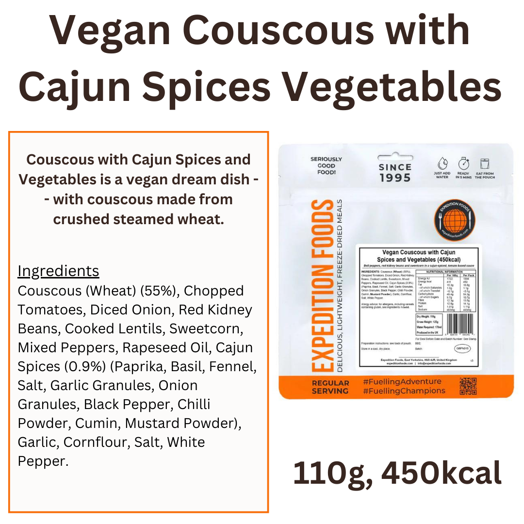 vegan couscous with cajun spices vegetables