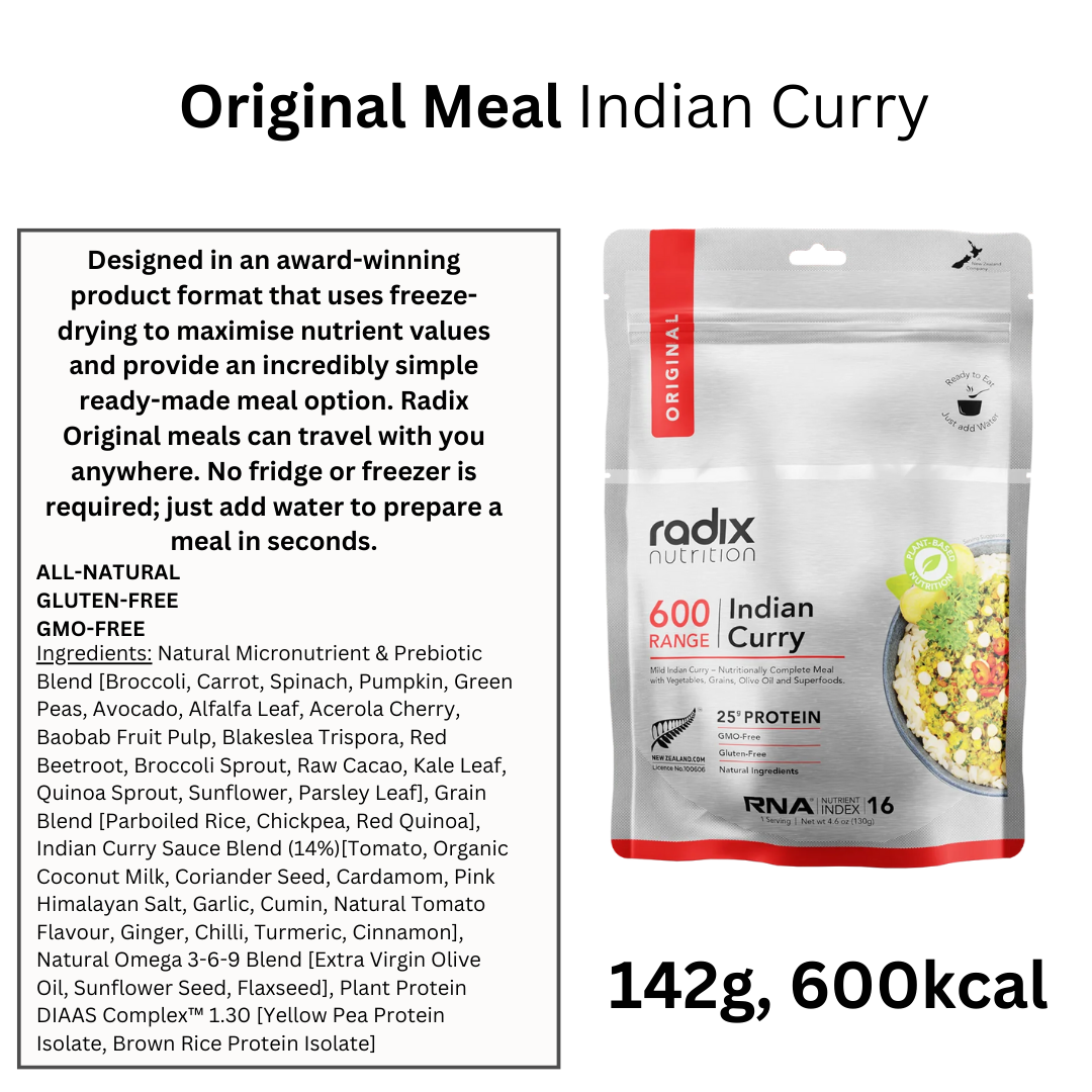 Radix Nutrition 600kcal Original Meals Indian Curry