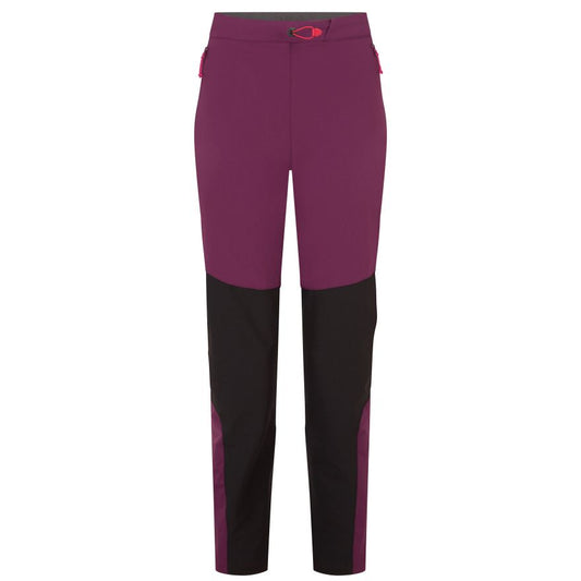 Rab torque pant mulberry front view