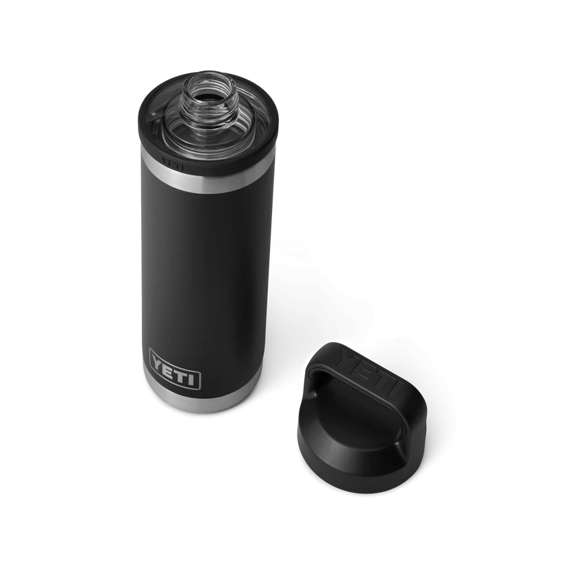 Black YETI water bottle with lid 
