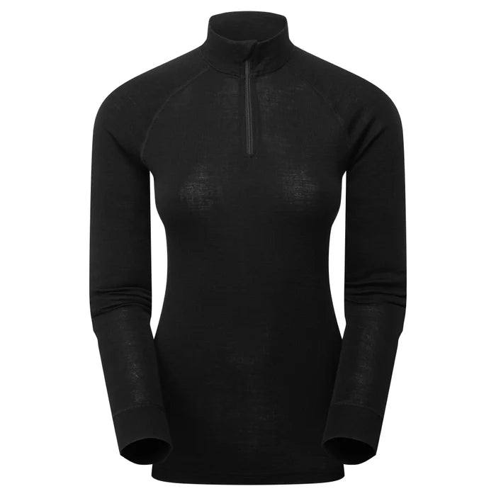 Women's Merino 200gsm Zip-Neck Baselayer Top