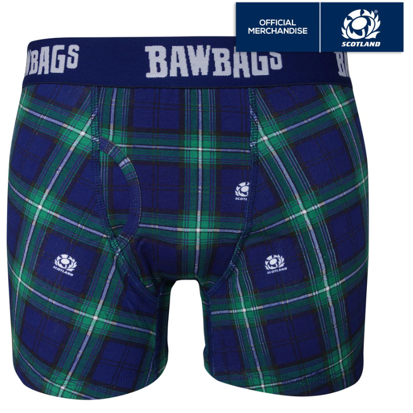 BawBags Scotland Rugby Tartan Cotton Boxer Shorts