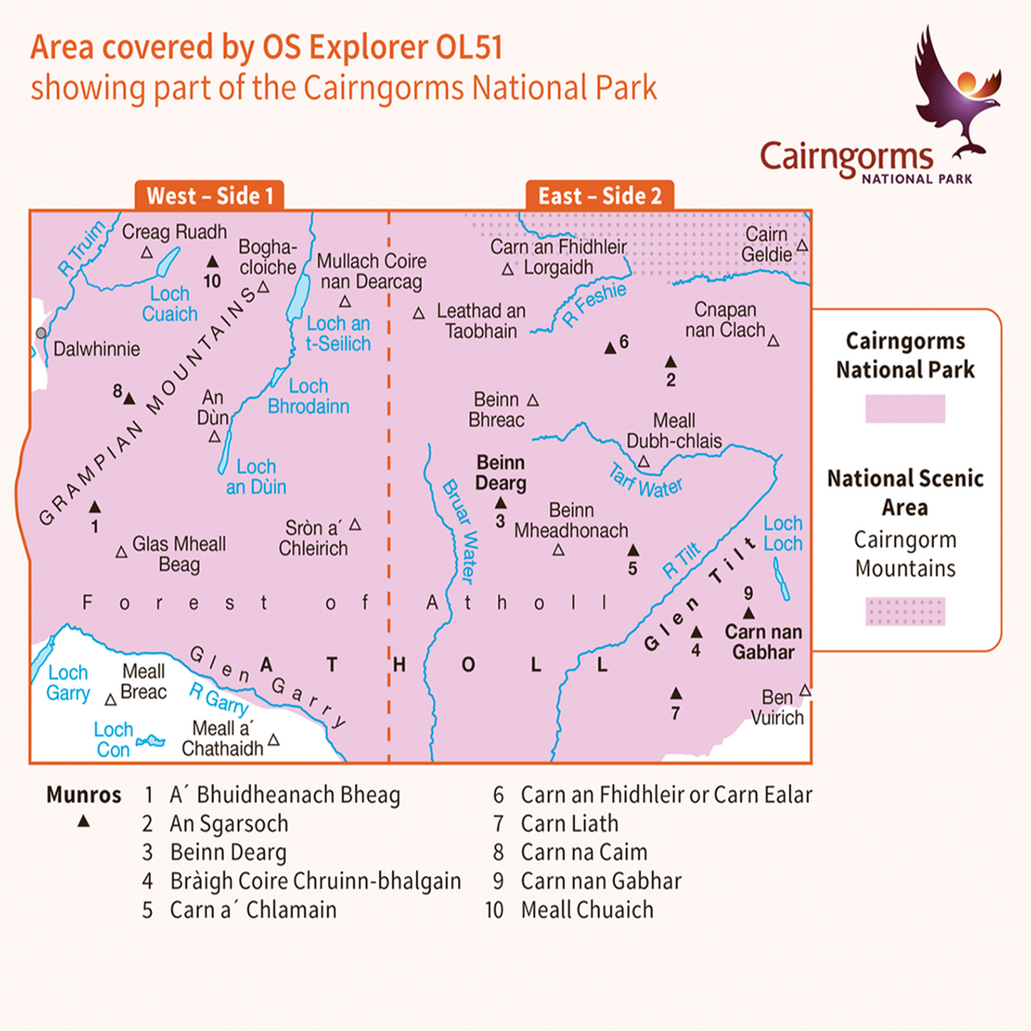 Ordnance Survey OL 51 Atholl, Glen Tilt, Beinn Dearg & Carn nan Gabhar Explorer 1:25k