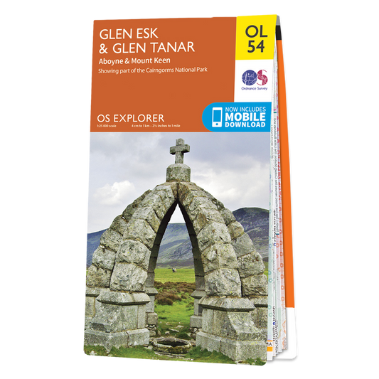 Ordnance Survey OL 54 Glen Esk & Glen Tanar, Aboyne & Mount Keen Explorer 1:25k