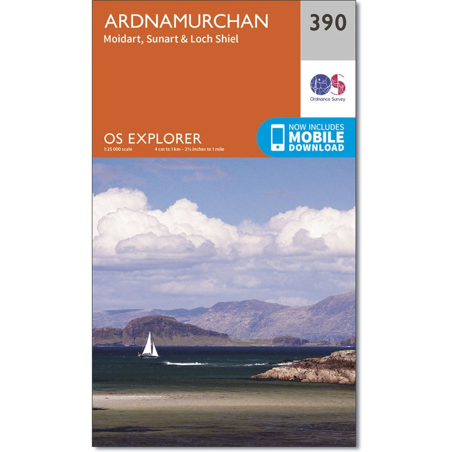 Ordnance Survey 390 Ardnamurchan, Moidart, Sunart & Loch Shiel Explorer 1:25k