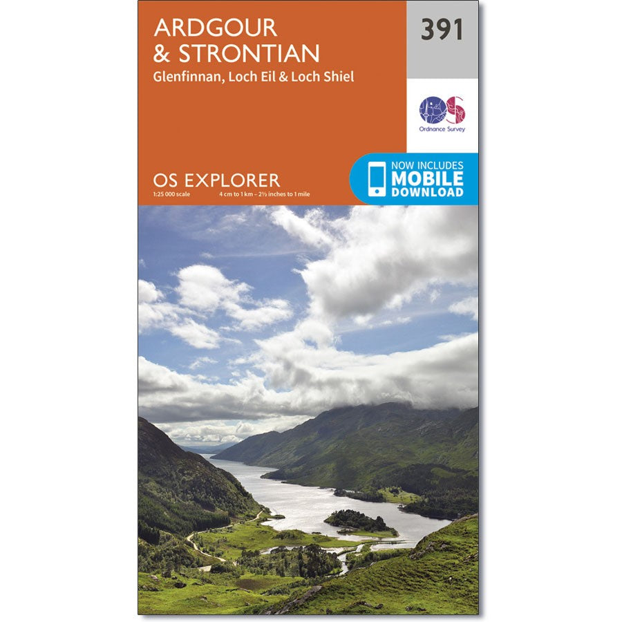 Ordnance Survey 391 Ardgour & Strontian Glenfinnan, Loch Eil & Loch Shiel Explorer 1:25k