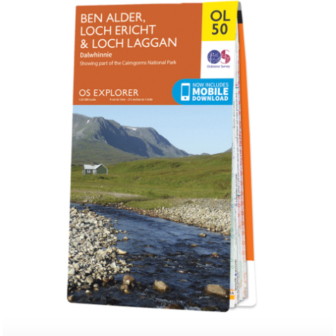 Ordnance Survey OL 50 Ben Alder, Loch Ericht & Loch Laggan