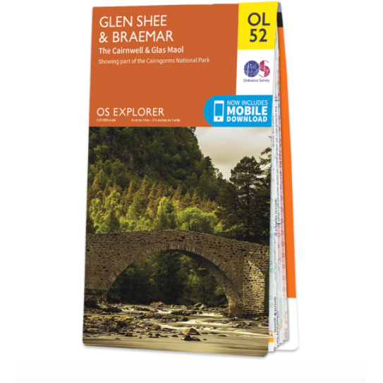 Ordnance Survey OL 52 Glen Shee & Braemar, The Cairnwell & Glas Maol
