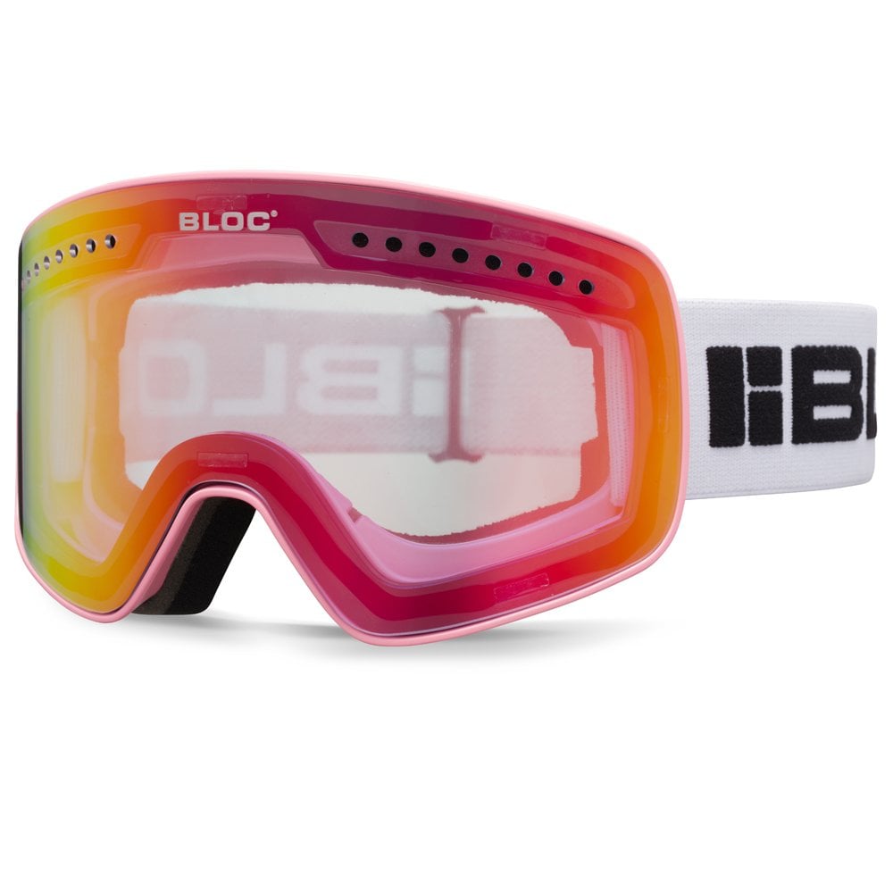 Bloc Fifty Five Interchangeable Frame - Matt Pink  Lense -  1 x Powder Cat 1               1 x Silver Mirror Cat 3