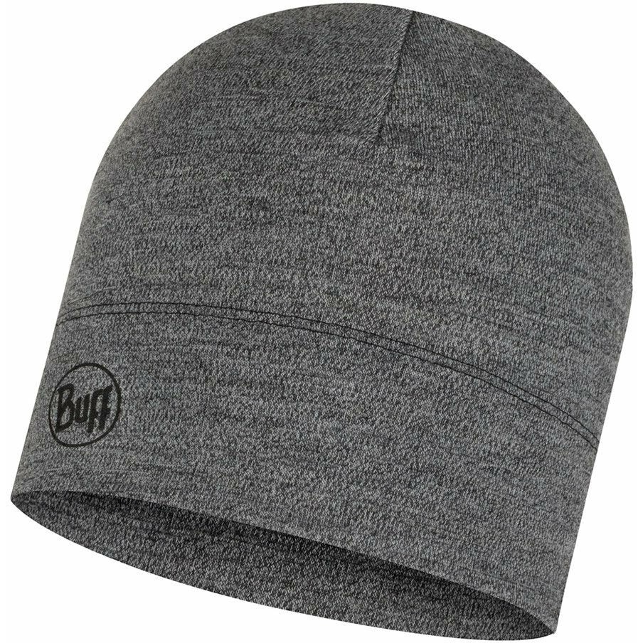 Buff Merino Midweight Beanie Melange Light Grey 