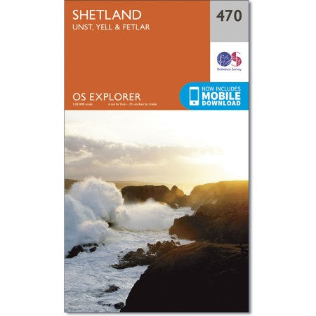 Ordnance Survey 470 Shetland, Unst, Yell & Fetlar Explorer 1:25k